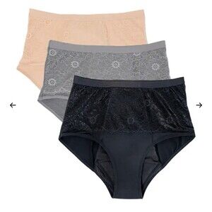 3 Evella Leakproof Underwear Women’s Large Period with Liners Washable Reusable